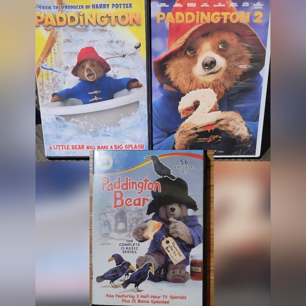 Paddington 1, 2, and the Complete Series DVD Rare 3 Pack Bundle